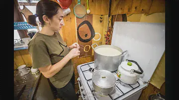 Как делают осетинский  сыр